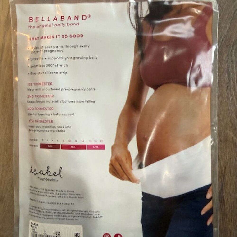 NEW Ingrid & Isabel BellaBand Maternity Band Sz. S/M Black